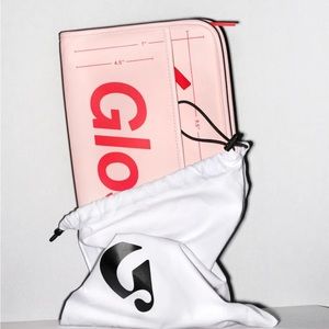 GLOSSIER The Beauty Bag Coated Cotton Makeup Bag Pouch Travel Pink Red